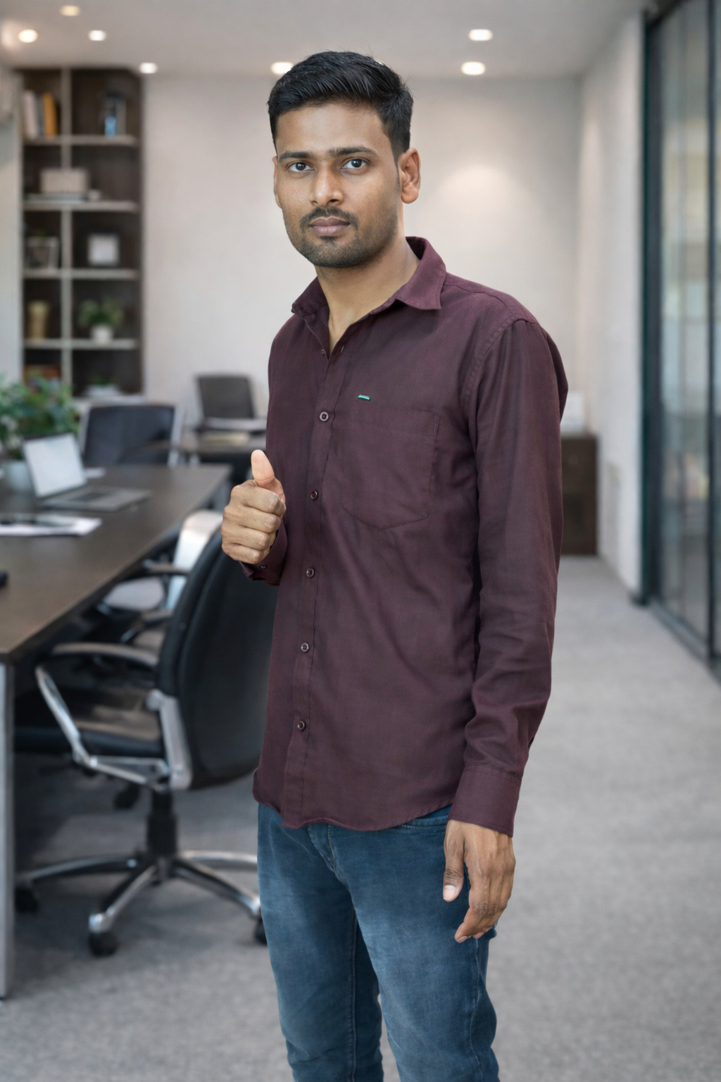 focused professional in modern office